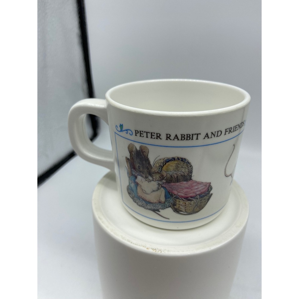 Eden Peter Rabbit and Friends Mug White Plastic Mice Beatrix Potter Vintage